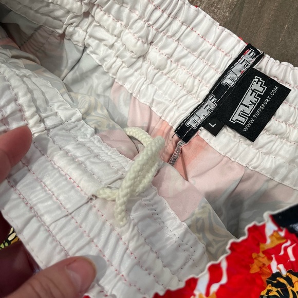 TUFF MUAY THAI BOXING SHORTS RETRO STYLE Red Chinese Dragon & Kickboxing MMA. - Picture 2 of 7